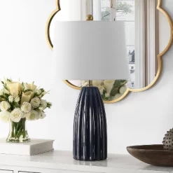 Kayden Ceramic Table Lamp - Navy Blue - Safavieh.