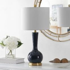 Gaetna Glass Table Lamp - Navy - Safavieh
