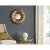 Sunburst Peacock Feather Decorative Wall Mirror Gold - Safavieh