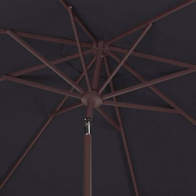 10.8' Round Zimmerman Market Umbrella Navy/White - Safavieh - Image 3