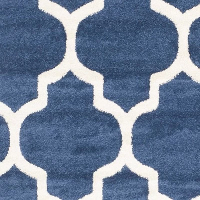 5'X8' Rectangle Outdoor Patio Rug Navy/Beige - Safavieh - Image 2
