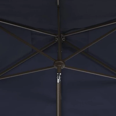 9.8' X 6.6' Rectangular Venice Crank Umbrella Navy/White - Safavieh - Image 3