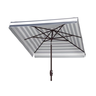 7.5' Square Elsa Fashion Line Umbrella Navy/White - Safavieh - Image 2