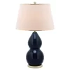 26.5" Jill Double- Gourd Ceramic Lamp Navy (Includes CFL Light Bulb) - Safavieh
