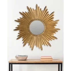 Sunburst Decorative Wall Mirror Gold - Safavieh