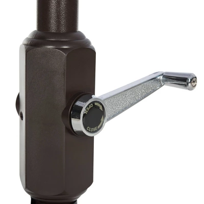 9.8' X 6.6' Rectangular Venice Crank Umbrella Navy/White - Safavieh - Image 4