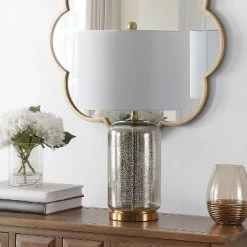 Novah Glass Table Lamp - Silver - Safavieh