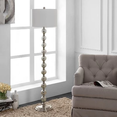 Cace Floor Lamp - Nickel/Ivory - Safavieh