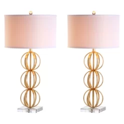 (Set Of 2) 29" Annistyn Table Lamp Brass Gold (Includes LED Light Bulb) - Safavieh