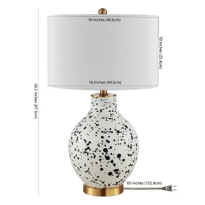 Krew Glass Table Lamp - White/Navy Blue - Safavieh - Image 2