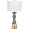 (Set Of 2) 30.5" Iris Table Lamp Gray/Gold (Includes CFL Light Bulb) - Safavieh