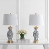 Set Of 2 Kaeden Table Lamp (Includes LED Light Bulb) Black/White - Safavieh