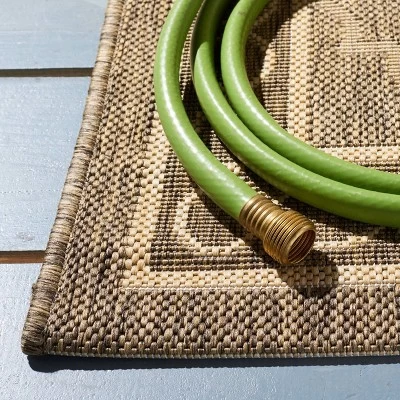 2'7" X 5' Rectangle Gibson Outdoor Patio Rug Dark Beige/Beige - Safavieh