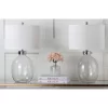 Set Of 2 Neville Glass Table Lamp (Includes LED Light Bulb) Clear - Safavieh