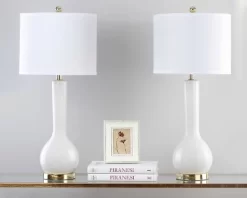 Mae Long Neck Ceramic Table Lamp (Set Of 2) - Safavieh