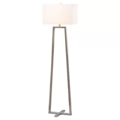 60" Lyell Floor Lamp Nickel (Includes CFL Light Bulb) - Safavieh