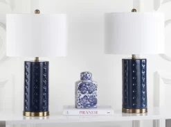 Roxanne Table Lamp (Set Of 2) - Navy - Safavieh